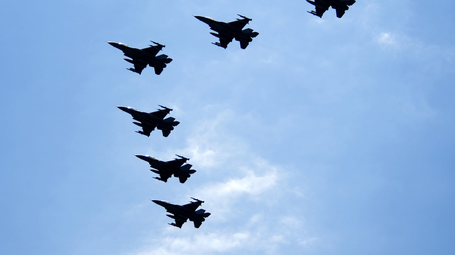 U.S. Air Force F-16 Fighting Falcons fly over Aviano Air Base in a file photo.