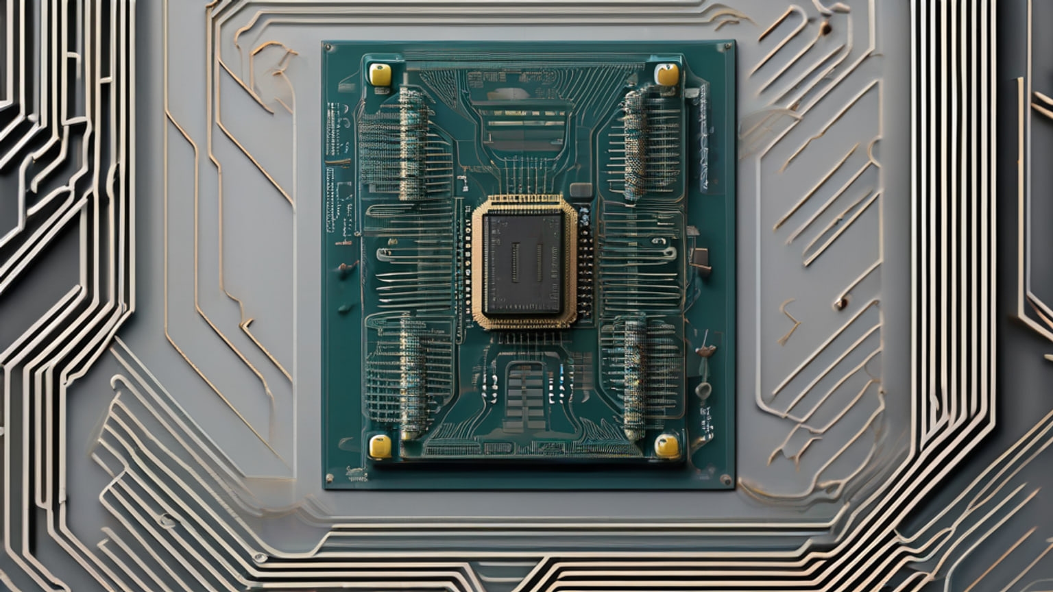 AI-generated editorial illustration accompanying Dealroom reports Agentrys raises $19.1 million seed to automate chip design