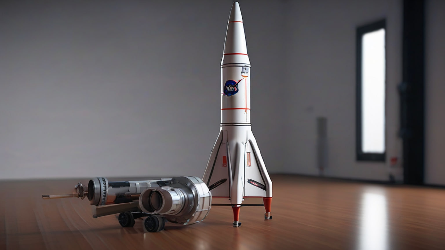 AI-generated editorial illustration accompanying EdTech Innovation Hub reports NASA will bar generative AI from 2027 Student Launch