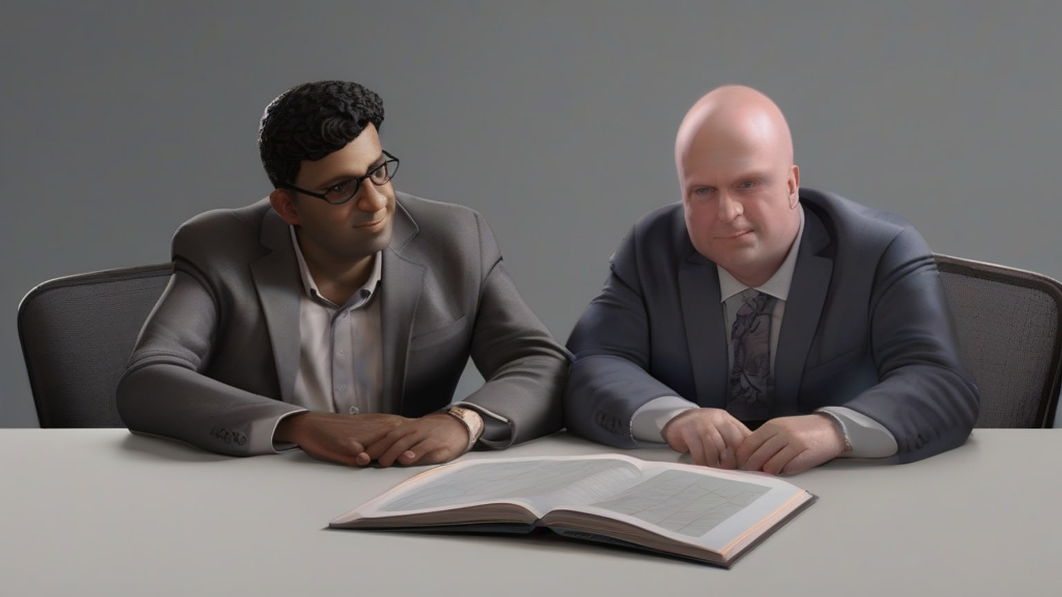 AI-generated editorial illustration: Source-provided photograph of OnTrade co-founders Zachary Harl, Raji Subramanian, and Matt Williams. Created for “GeekWire reports Pro.com co-founders launch OnTrade, an AI wealth-management startup.”