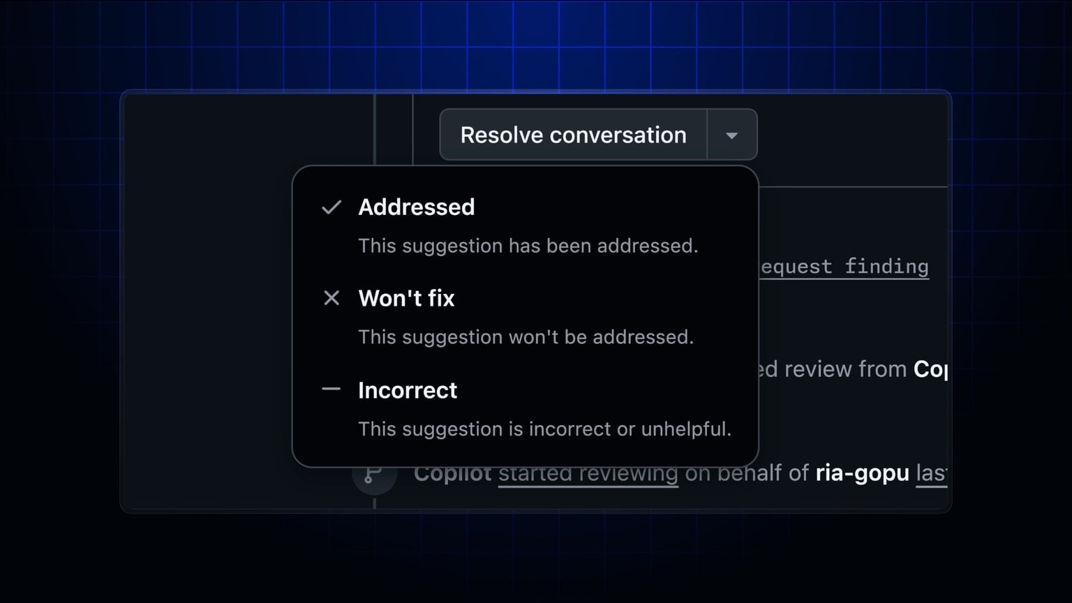 Primary-source image accompanying GitHub expands Copilot code review to bot-authored and very large pull requests
