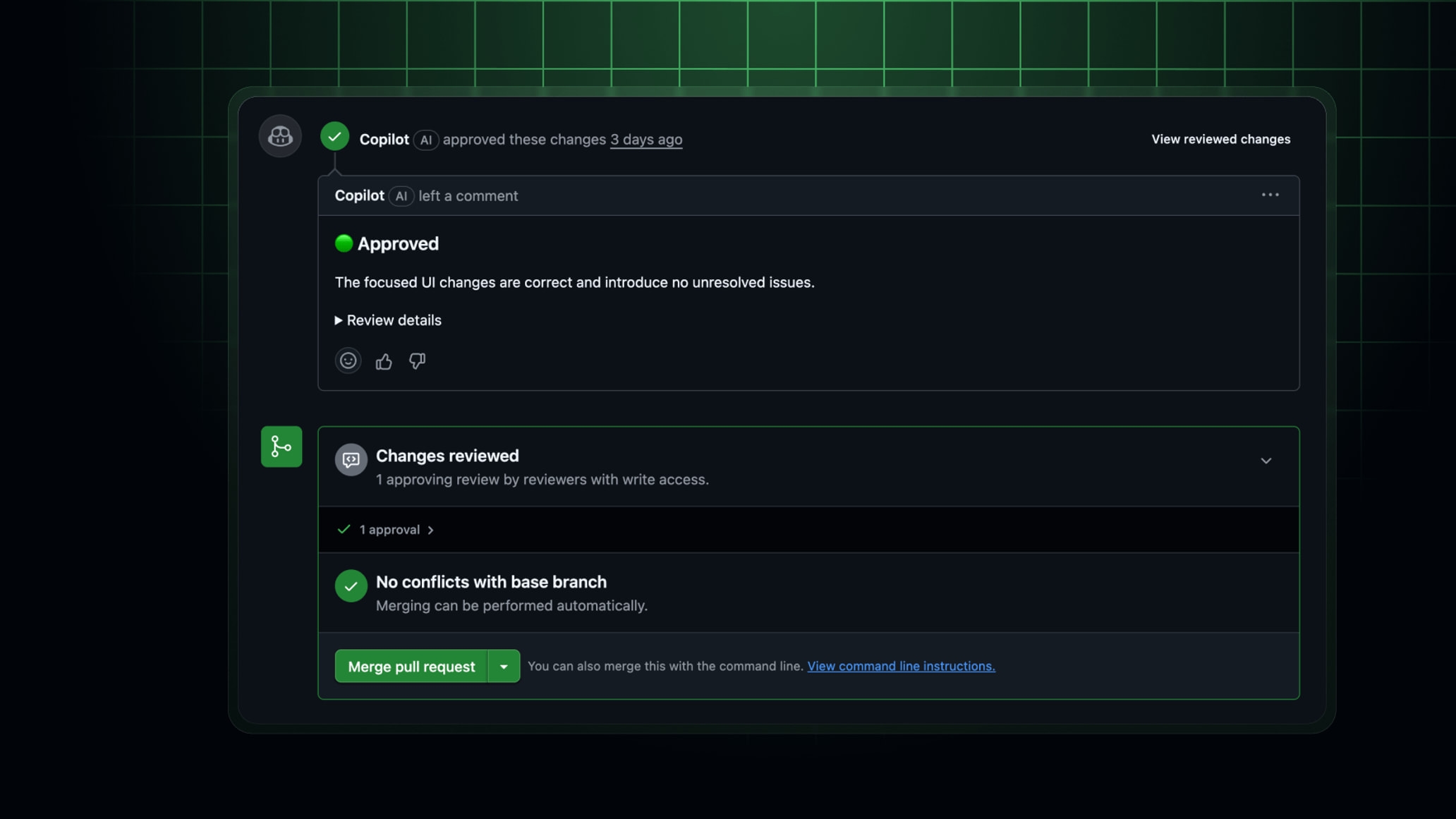 Source-provided image accompanying GitHub lets Copilot submit pull-request approvals in public preview