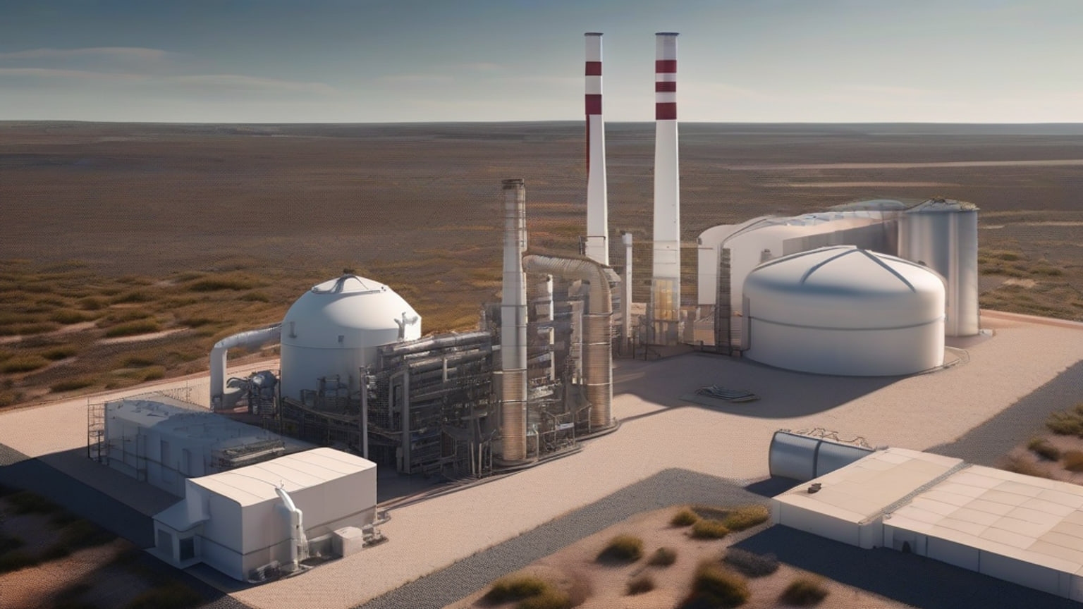 AI-generated editorial illustration accompanying The Guardian reports US gas-power buildout is outpacing China amid AI data-center expansion