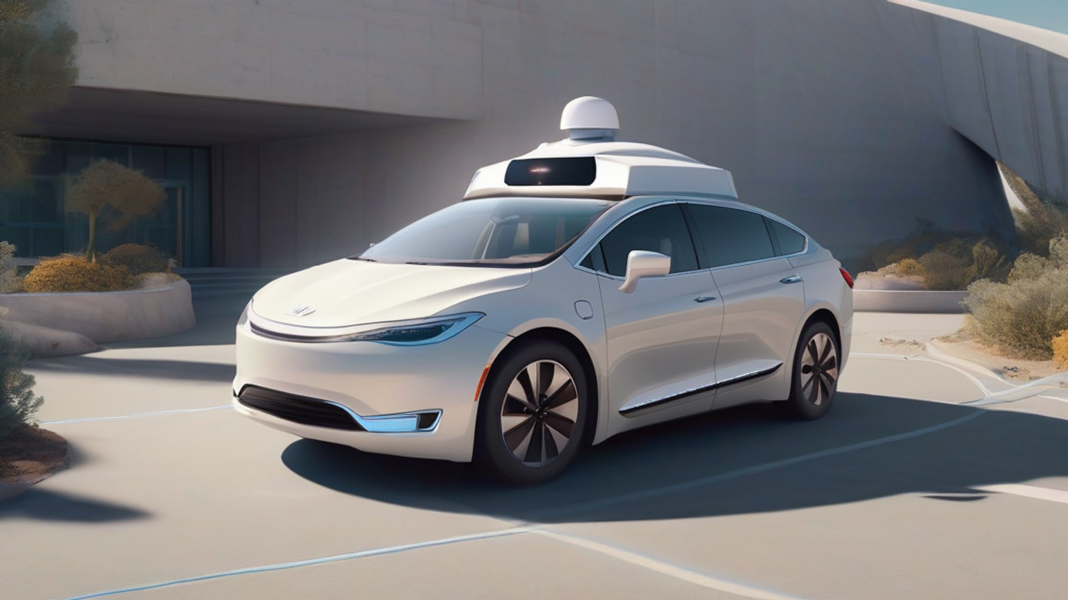 Axios illustration of a car surrounded by an artificial-intelligence dome.