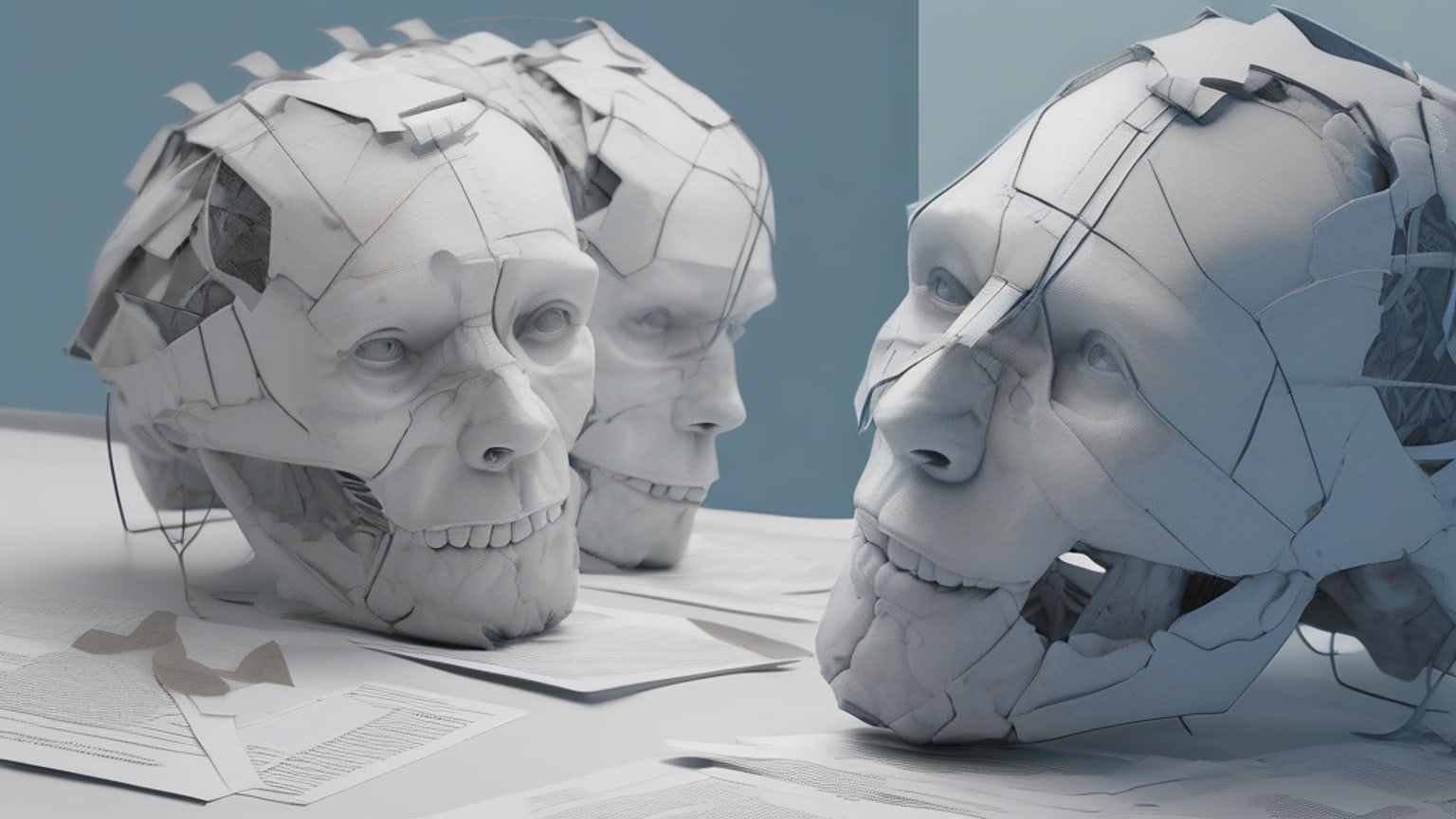 AI-generated editorial illustration accompanying Workers are rewriting LinkedIn histories to add AI skills, Business Insider reports