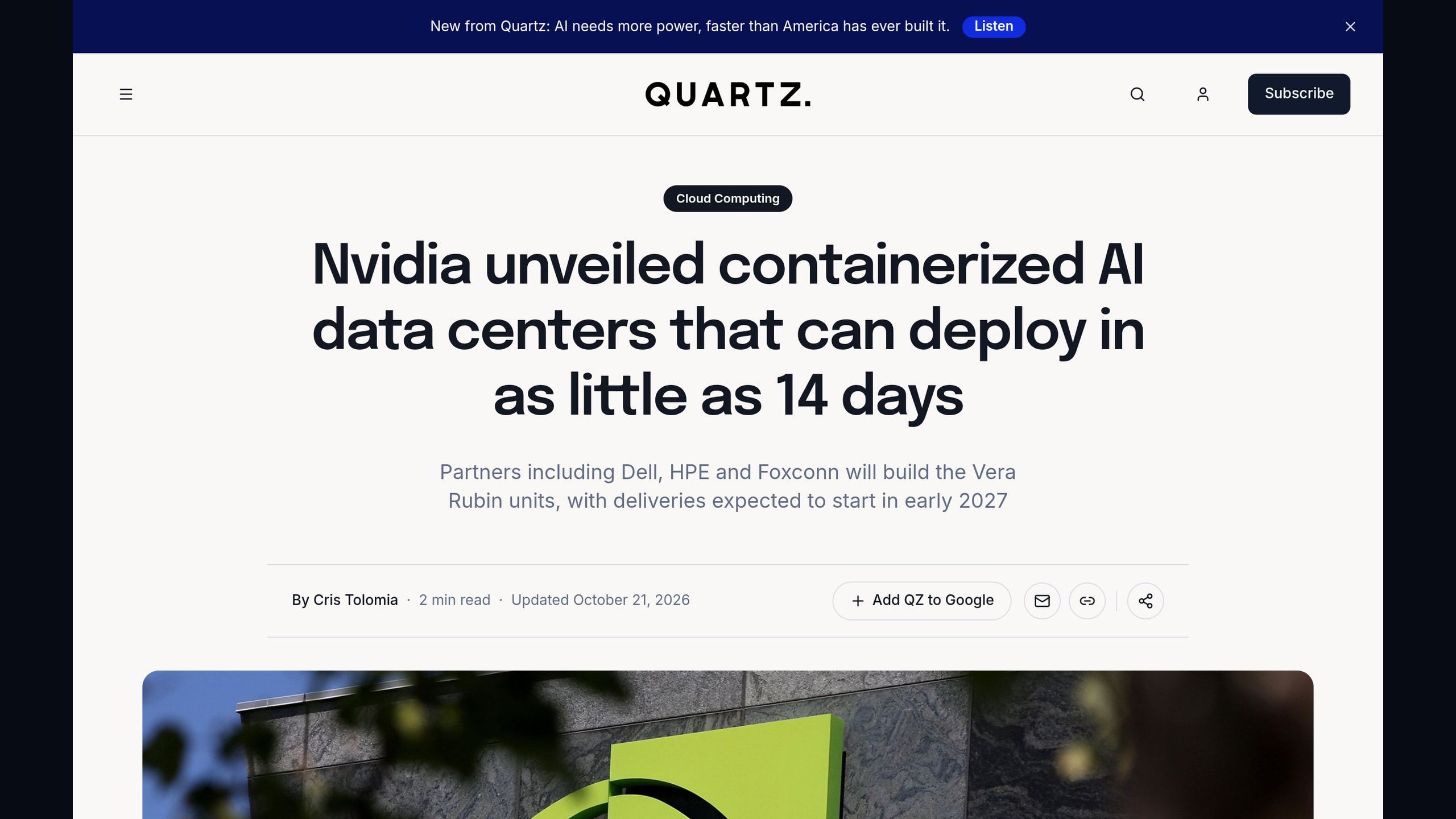Nvidia introduces DSX POD for 14-day AI data center deployment
